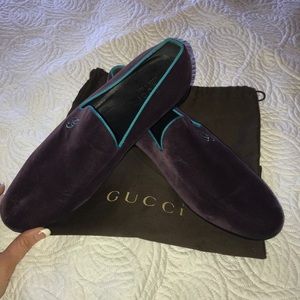 Deep Purple Velvet Gucci Loafers